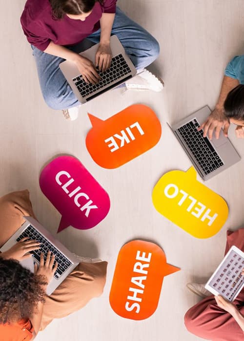 People with social icons